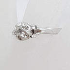 18ct White Gold Round Solitaire Diamond in Ornate Setting Ring - Antique / Vintage - Engagement Ring / Dress Ring
