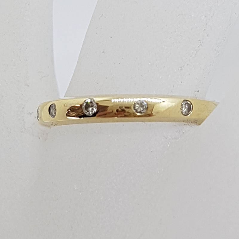 9ct Yellow Gold Inset Diamond Wedding Band / Ring