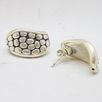 Sterling Silver Pebble Design Large Stud Earrings