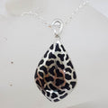 Sterling Silver Black Resin Pendant on Silver Chain