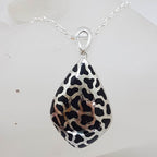 Sterling Silver Black Resin Pendant on Silver Chain