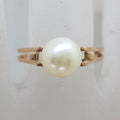 18ct Yellow Gold Natural Pearl Open Band Style Ring - Antique / Vintage