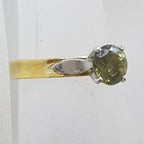 18ct Yellow Gold and Paladium Claw Set African Sapphire Tall Setting Ring - Antique / Vintage