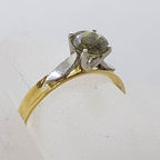 18ct Yellow Gold and Paladium Claw Set African Sapphire Tall Setting Ring - Antique / Vintage