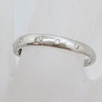 9ct White Gold Diamond Encrusted Rounded Wedding Band / Ring