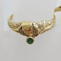 9ct Yellow Gold Natural Emerald Unusual Shape Ring -  Vintage
