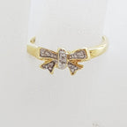 10ct Yellow Gold Diamond Bow Shape Ring