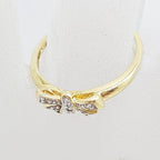 10ct Yellow Gold Diamond Bow Shape Ring
