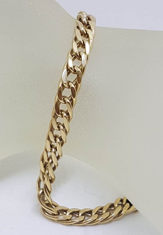 9ct Yellow Gold Flat Curb Link Bracelet - Ladies Bracelet / Gents Bracelet