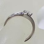 18ct White Gold Oval Diamond with 4 Round Amethyst Handmade Engagement Ring / Dress Ring