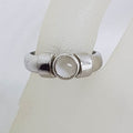 Sterling Silver Round Moonstone Ring - Vintage