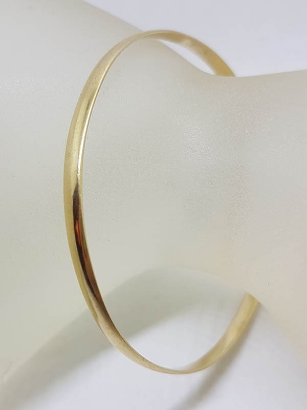 9ct Yellow Gold Solid Plain Golf Bangle - Round