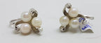 Sterling Silver Cultured Pearl Screw-On Earrings - Antique / Vintage