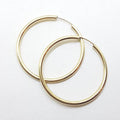 9ct Yellow Gold Large Sleeper Hoop Earrings - Fine
