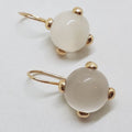 9ct Rose Gold Round Moonstone Drop Earrings