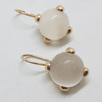 9ct Rose Gold Round Moonstone Drop Earrings