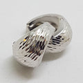 10ct White Gold Wide Hoop / Huggie Earrings with Motif / Pattern