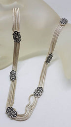 Sterling Silver Floral Design Chain Link Turkish Collier Necklace / Chain-SOLD