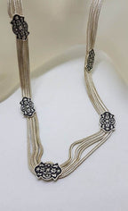 Sterling Silver Floral Design Chain Link Turkish Collier Necklace / Chain-SOLD