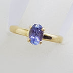 9ct Yellow Gold Oval Claw Set Tanzanite Ring