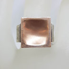 Sterling Silver Rose Tone Large Square Chunky Ring - Israeli Jewellery