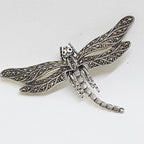 Sterling Silver Marcasite Large Dragonfly Brooch