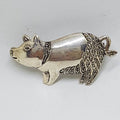 Sterling Silver Marcasite Large Pig Brooch