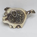 Sterling Silver Marcasite Pig Brooch