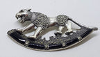 Sterling Silver Marcasite &amp; Black Onyx Big Cat Brooch – Puma / Jaguar
