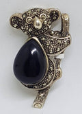 Sterling Silver Marcasite with Onyx Koala Brooch - Australiana
