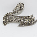 Sterling Silver Marcasite Large Swan Brooch - Bird