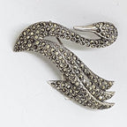 Sterling Silver Marcasite Large Swan Brooch - Bird