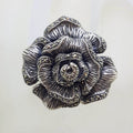 Sterling Silver Marcasite Large Rose Flower Ring