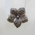 Sterling Silver Marcasite Flower Ring