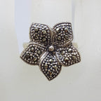 Sterling Silver Marcasite Flower Ring