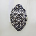 Sterling Silver Marcasite Large Ornate Filigree Ring