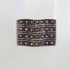 Sterling Silver Wide Wave Shape Marcasite Band Ring