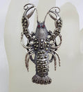 Sterling Silver Marcasite with Red Eyes Very Large Lobster / Crayfish Ring