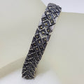 Sterling Silver Wide Marcasite Bracelet