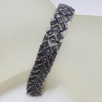 Sterling Silver Wide Marcasite Bracelet