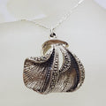 Sterling Silver Unusual Shape Marcasite Pendant on Silver Chain
