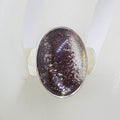 Sterling Silver Oval Phantom Quartz on Wide Band Ring