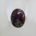Sterling Silver Large Oval Dragon Blood Jasper Ring