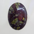 Sterling Silver Large Oval Dragon Blood Jasper Ring