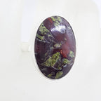 Sterling Silver Large Oval Dragon Blood Jasper Ring