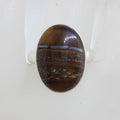 Sterling Silver Large Oval Tiger Eye Ring