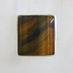 Sterling Silver Large Square Blue Tiger Eye Ring