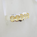 Sterling Silver Citrine Bridge Set Ring