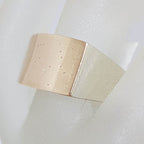 Sterling Silver and Rose Plated Rectangular Wide Band Ring