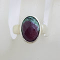 Sterling Silver Oval Ruby Zoisite Ring